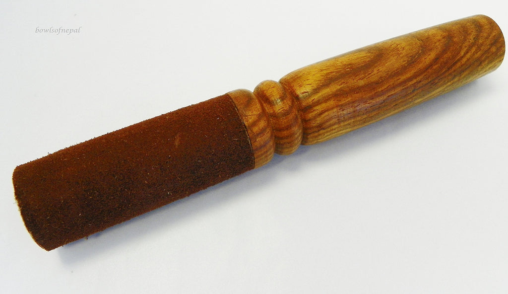 F771 Suede Leather covered Hard Wood Striker/mallet for Tibetan Singing Bowl Hand Made in Nepal