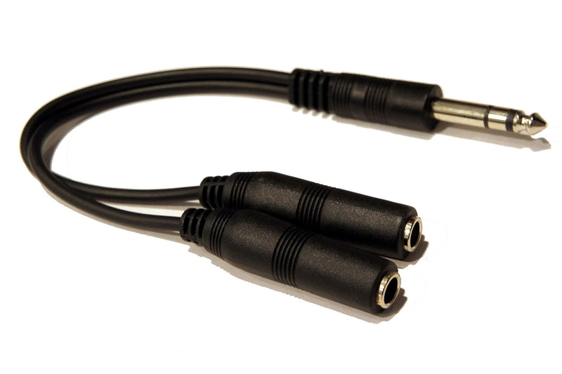 [AUSTRALIA] - 9 Inch Long 1/4 Inch TRS Stereo Male to 2 X 1/4 Inch TRS Stereo Female Plugs Y Splitter Cable 