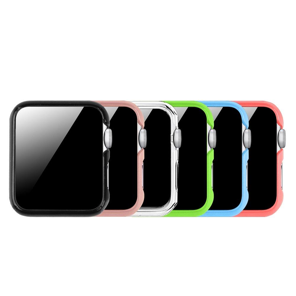 [6 Color Pack] Fintie Case Compatible with Apple Watch 42mm, Slim Lightweight Hard Protective Bumper Cover Compatible with All Versions 42mm Apple Watch Series 3 2 1 Sport & Edition - Multi Color A Multi-Color A 42 mm