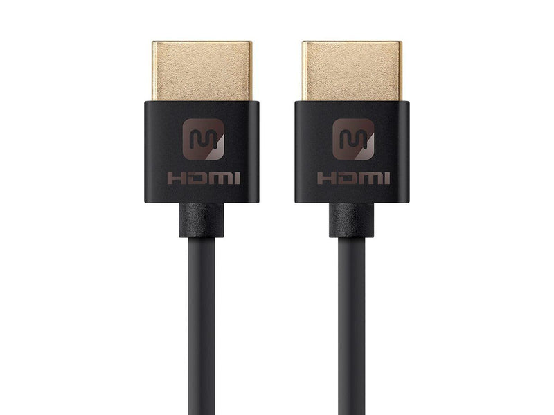 Monoprice HDMI High Speed Cable - 4 Feet - Black, 4K@60Hz, HDR, 10.2 Gbps, 36AWG, YUV 4:2:0 - Ultra Slim Series 4ft