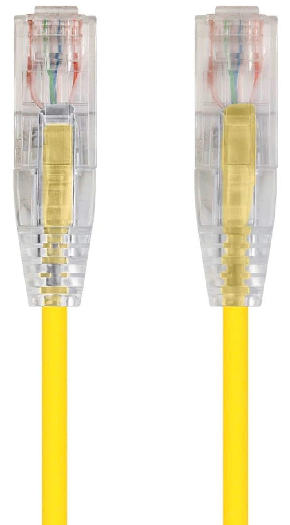 Monoprice Cat6 Ethernet Patch Cable - 20 feet - Yellow | Snagless RJ45 Stranded 550MHz UTP CMR Riser Rated Pure Bare Copper Wire 28AWG - SlimRun Series 20ft