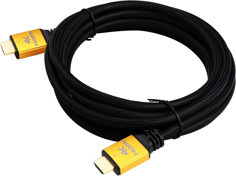 NTW PURE PRO 4K HDMI Cable 12FT High Speed 18Gbps HDMI 2.0 Cable, 4K HDR, Ultra HD Cable 3D, 2160P, 1080P, Ethernet, Audio Return(ARC), Compatible PS5, PS4/3, UHD TV, Blu-ray, PC, Xbox, gold/black 12 Feet 1 Pack