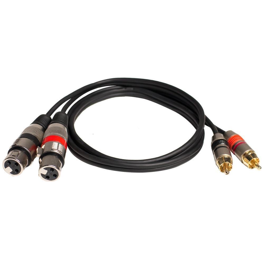 [AUSTRALIA] - Seismic Audio SAXMRM-2x3, 3' Dual XLR Female to Dual RCA Male Patch Cable, Effects DJ 