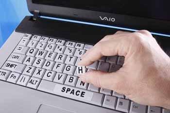 MedValue Laptop Keyboard Stickers, Black On White