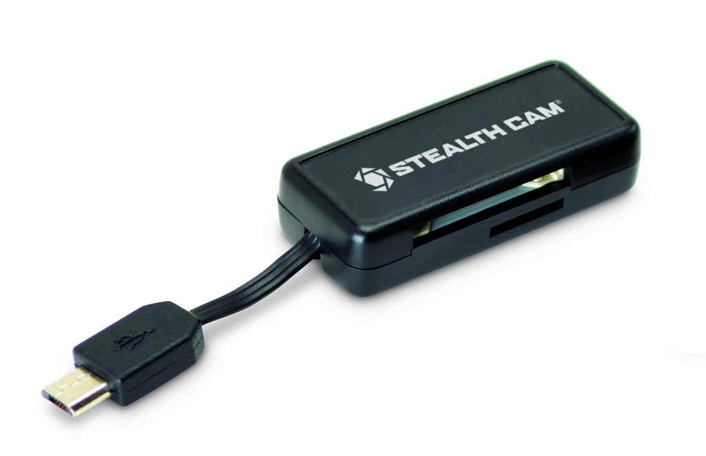 Stealth Cam Micro USB OTG Memory Card Reader for Android Devices, Black, STC-SDCRAND