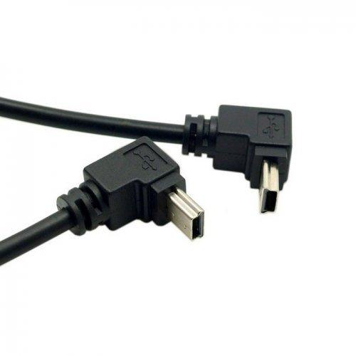 Cablecc 2pcs 90 Degree Up & Down Direction Angled Mini USB 5 Pin Male to cablecc Female Extension Cable 0.2m