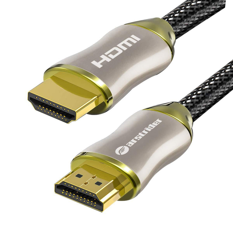 4K HDMI Cable/HDMI Cord 10ft - Ultra HD 4K Ready HDMI 2.0 (4K@60Hz 4:4:4) - High Speed 18Gbps - 28AWG Braided Cord-Ethernet /3D / HDR/ARC/CEC/HDCP 2.2 / CL3 by Farstrider 10 Feet Pearl Nickel