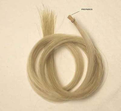 One(1) Hank 31-31.5 Inch Genuine Mongolian Horse Hair for Violin, Viola, Cello, Bass Bow, Natural White Color One Hank White