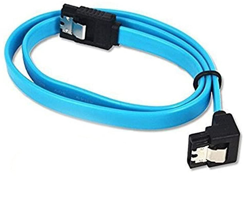 yueton 5 Pack 19-inch Sata III Cable 6.0 Gbps Cable with Locking Latch and 90-Degree Right-Angle Plug - Blue