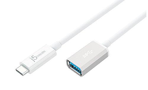 j5create USB Type-C 3.1 to Type-A Adapter | Supports USB3.1 Gen1 (5 Gbps), USB 2.0 (480 Mbps) and an Output of 1.5A | Compatible with USB 3.0 and USB 2.0 Devices