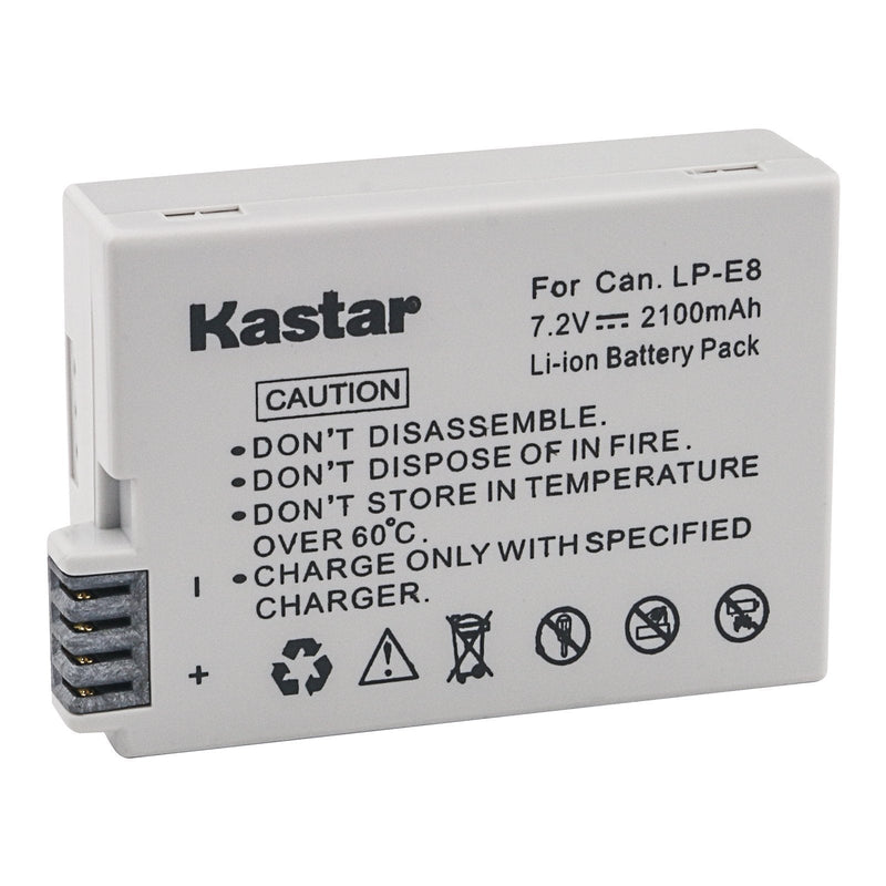 Kastar LPE8 Battery (1-Pack) for Canon LP-E8, LC-E8E, Canon EOS 550D, EOS 600D, EOS 700D, EOS Rebel T2i, EOS Rebel T3i, EOS Rebel T4i, EOS Rebel T5i Cameras and BG-E8 Grip