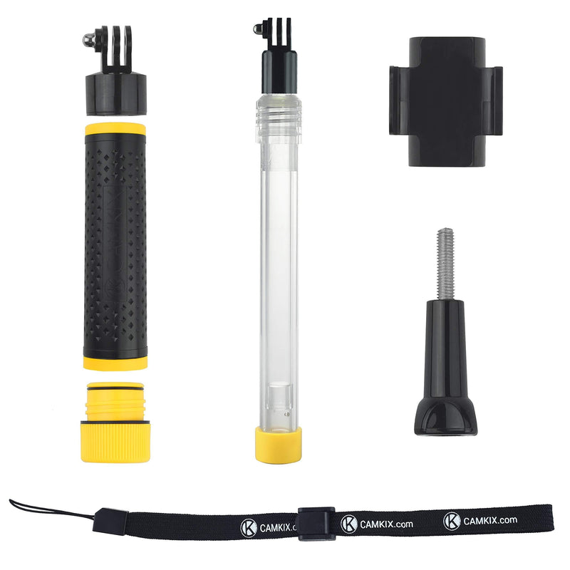 CamKix Waterproof Telescopic Pole Floating Hand Grip - Compatible with Gopro Hero 7, 6, 5, Black, Session, Hero 4, Session and DJI Osmo Action Yellow