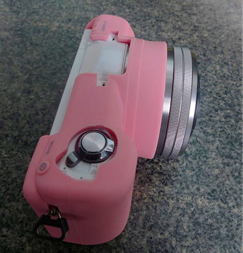 A5100 Camera Case, Flexible Camera Silicone Cover Protective Skin Shell for Sony Alpha A5000 A5100 Digital Camera, Pink