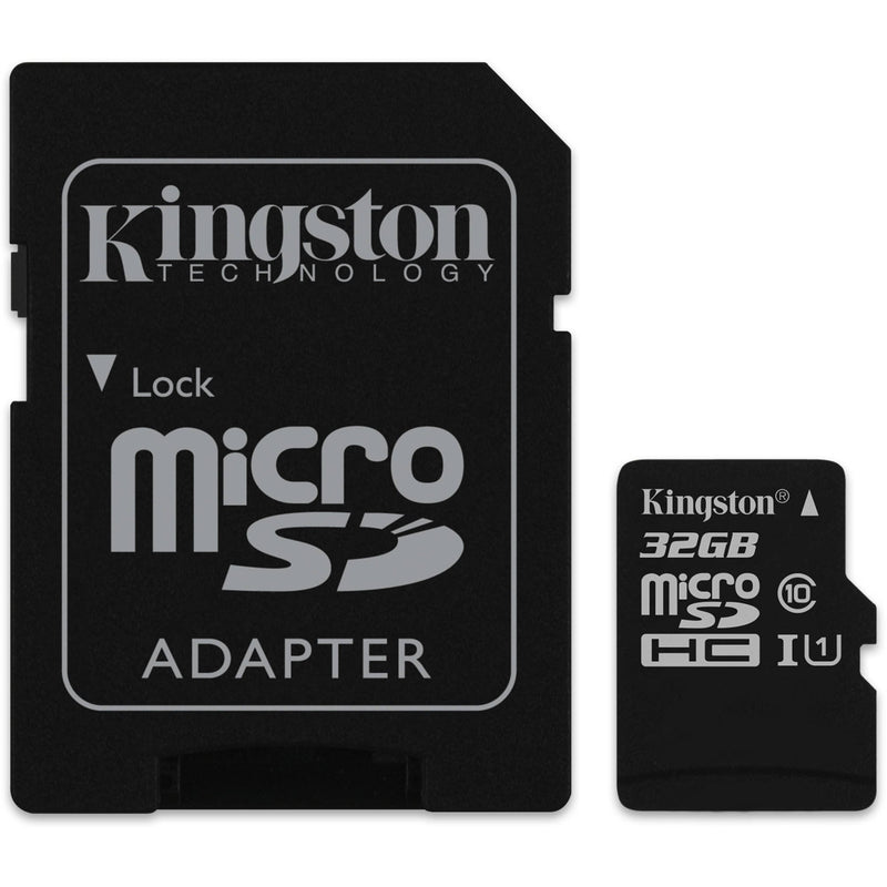 Kingston Digital 32GB microSDHC Class 10 UHS-I 45MB/s Read Card with SD Adapter (SDC10G2/32GB) Single Pack 32 GB