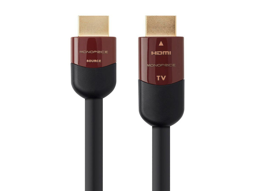 Monoprice HDMI High Speed Active Cable - 45 Feet - Black, 4K@60Hz, HDR, 18Gbps, 26AWG, YUV, 4:4:4, CL2 - Cabernet Ultra Active Series 45 Foot