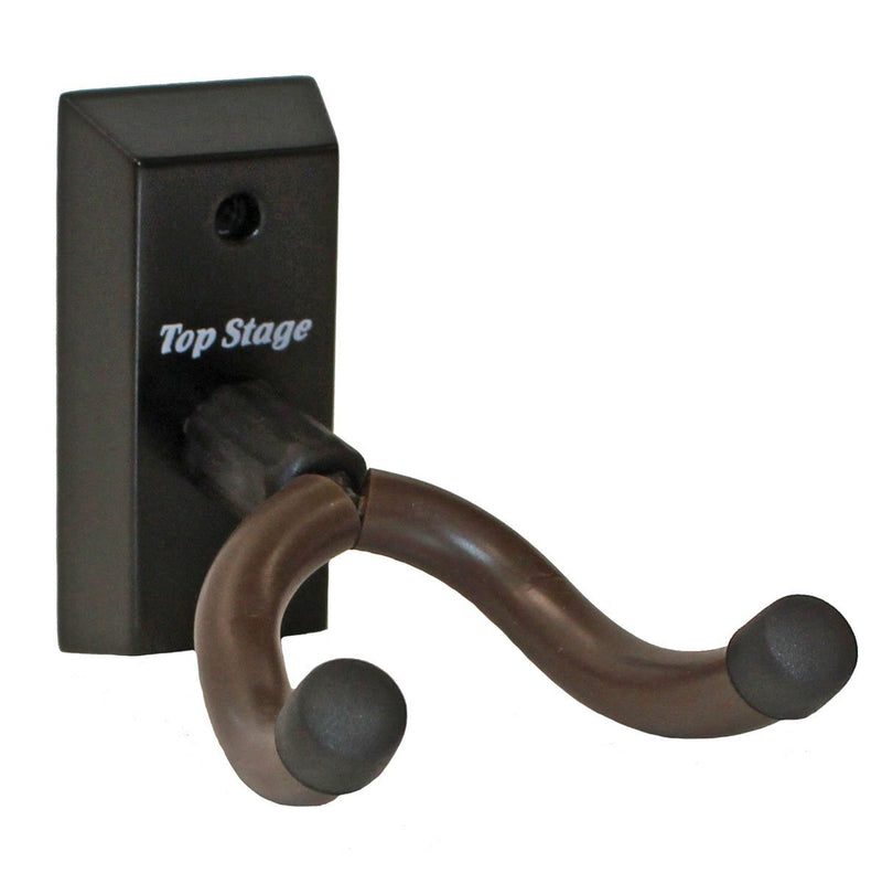 Top Stage Hardwood Home & Studio Guitar Hanger Wall Stand, (Black Finish) Black Finish