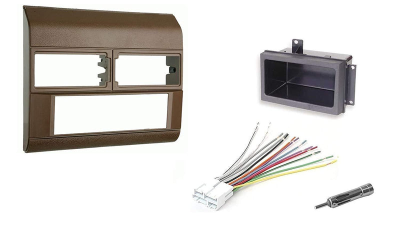 Beige Radio Stereo Dash Kit w/Wire Harness+Pocket+Antenna Adapter Fits Chevy Pickup Truck 88-94