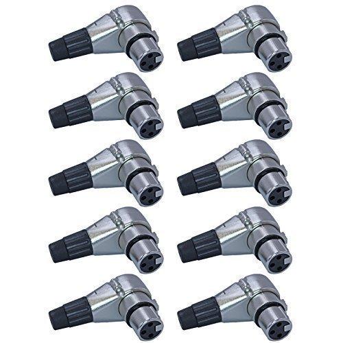 [AUSTRALIA] - Pack of 10 Clockable Right Angle Adjustable XLR Connector: Female, 7 Positions 