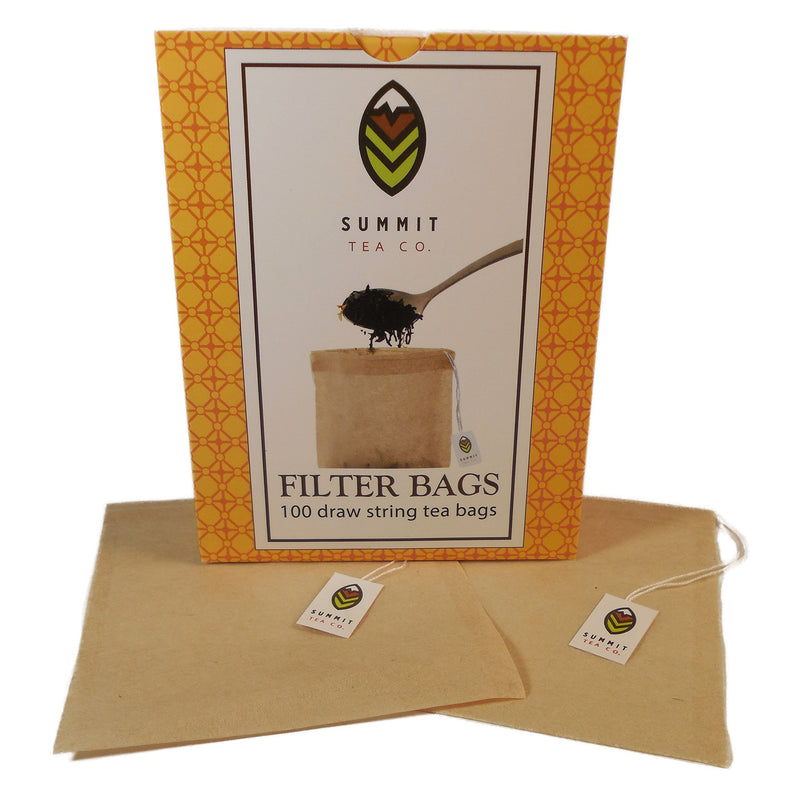 Summit Tea - Our Best Draw String and Tea Filter Bags - Chlorine Free - Unbleached 100 Count Disposable Tea, Herb and Spice Bags.