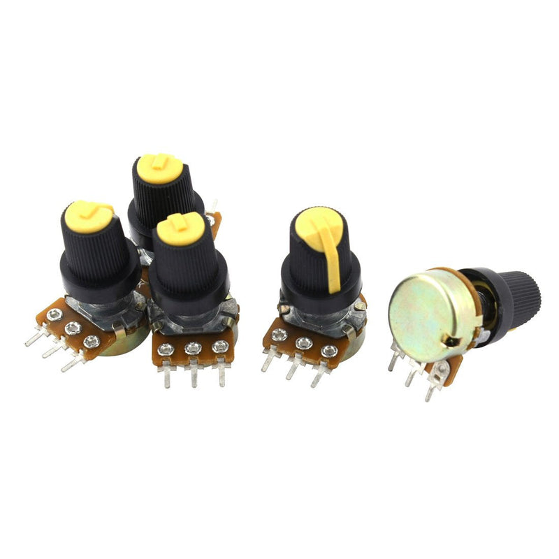 uxcell A15032000ux0084 5 Piece B10K 10K Ohm 3 Terminals Rotary Audio B Type Potentiometer Pot Height 31cm