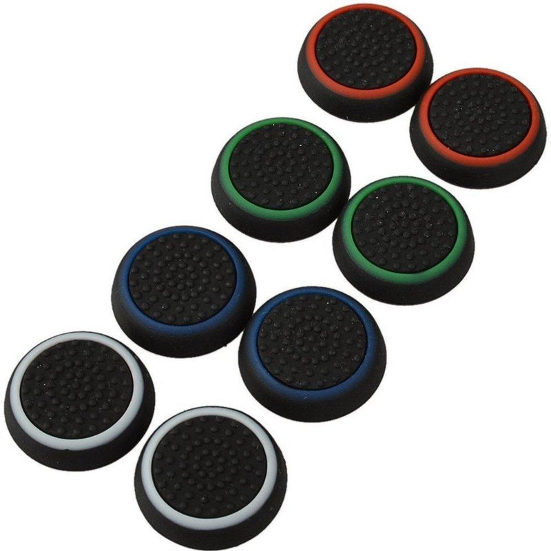 [AUSTRALIA] - 4 Pair / 8 Pcs Replacement Silicone Thumb Grip Stick Analog Joystick Cap Cover for Ps3 / Ps4 / Xbox 360 / Xbox One Game Controllers Black 