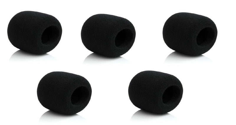 NiceTQ 5 Pack Black Foam Microphone Windscreens for Shure SM57, SM58, Beta58 Micphone