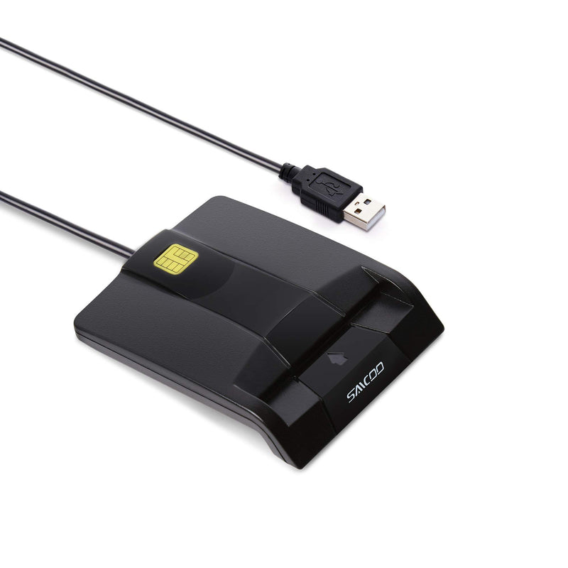 saicoo DOD Military USB Common Access CAC Smart Card Reader, Compatible with Mac Os, Win (Horizontal Version) CAC Card reader V1