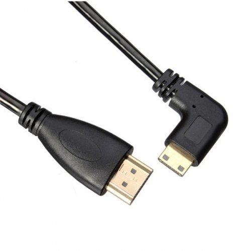 Xiwai 90 Degree Right Angled Type Mini HDMI Male to HDMI Male Stretch Spring Cable 4ft Xiwai
