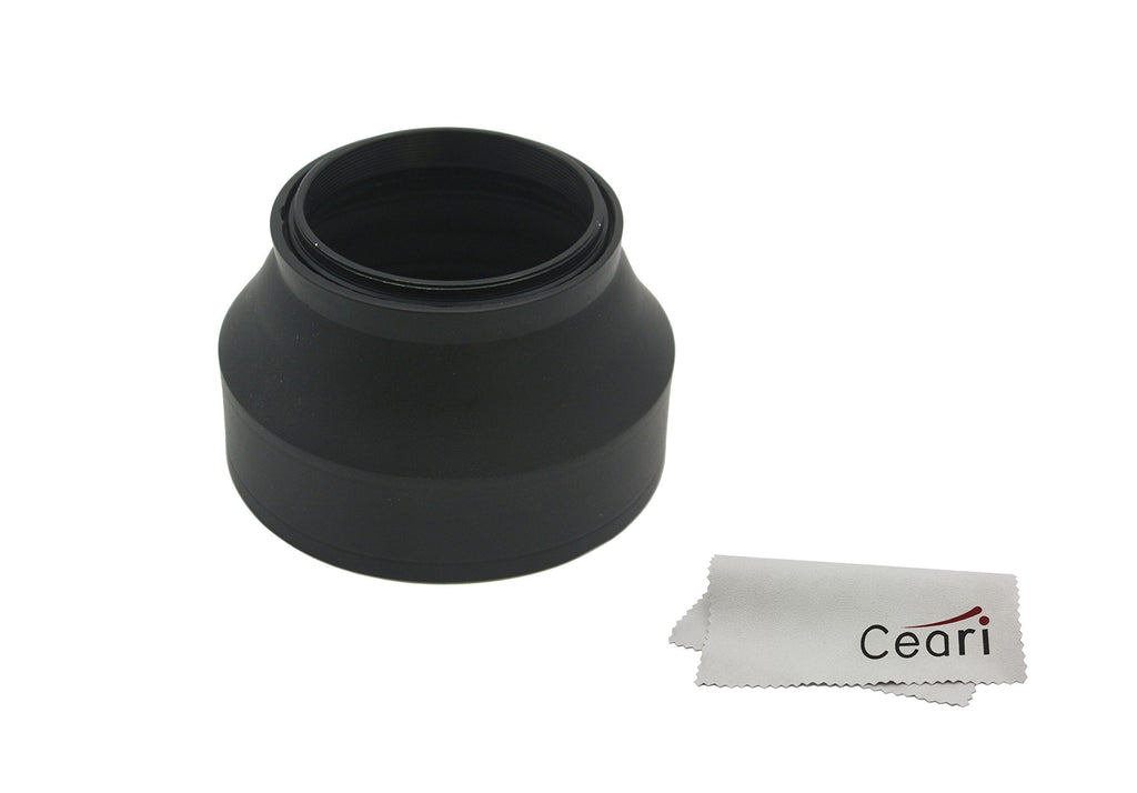 CEARI 77mm Collapsible Rubber Lens Hood Shade for Canon Nikon DSLR Cameras (77mm Thread Size)