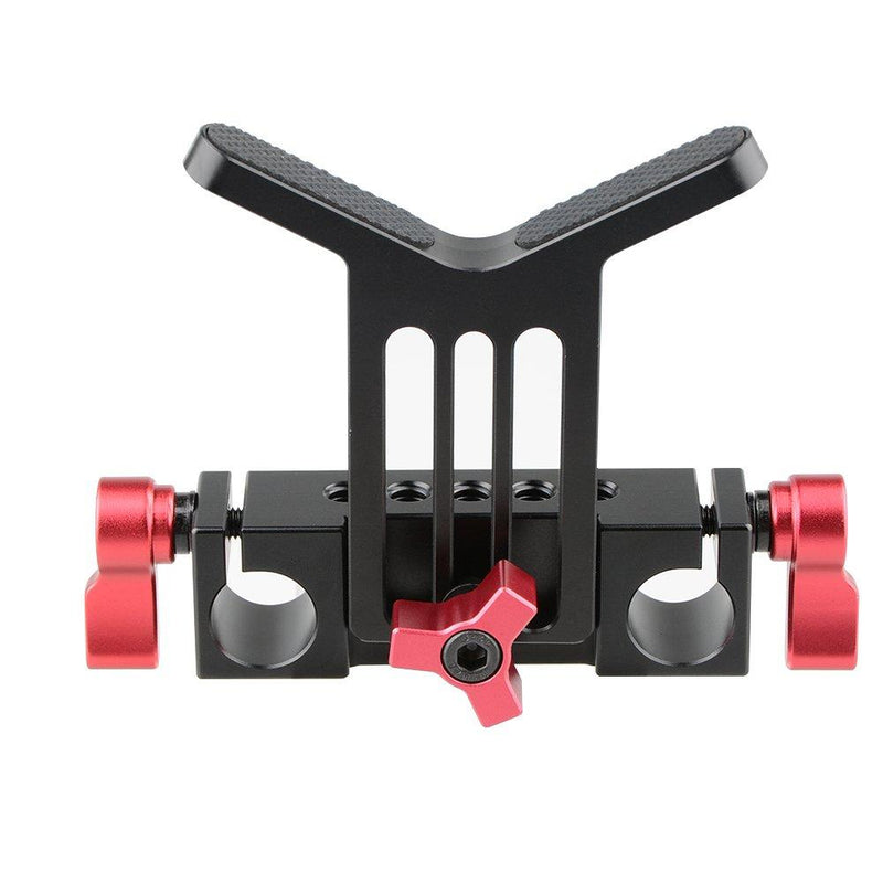 CAMVATE Lens Support 15mm Rod Clamp Rail Block for DSLR Rig Rod Support Rail System（RED Red