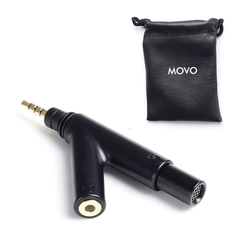 [AUSTRALIA] - Movo MA1000 V-Shape TRRS Omni-Directional Microphone with Headphone Monitoring Jack for iPhone, iPad, Android Smartphones and Tablets 