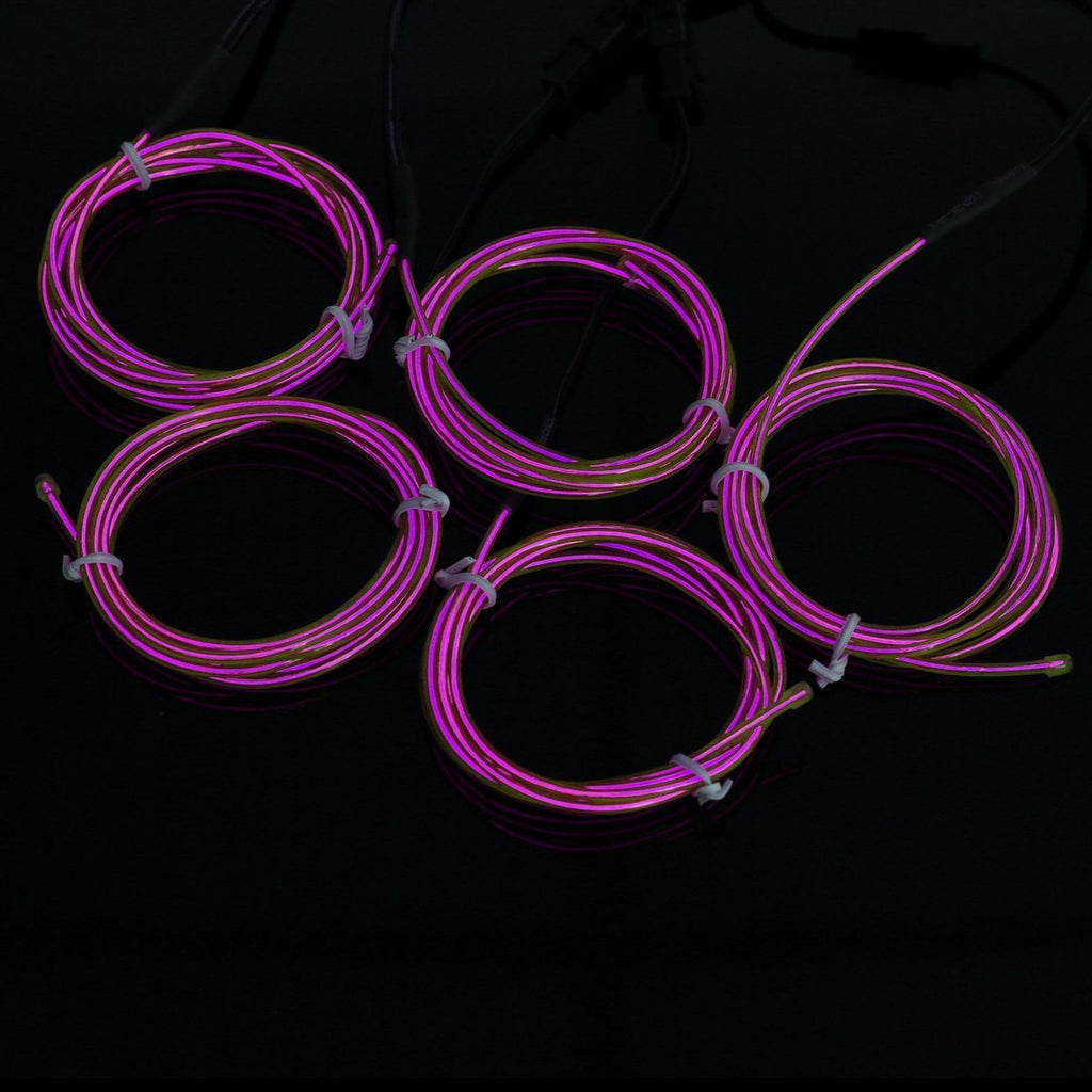 Amicc 51 Metre Neon Light El Wire Battery Pack for Parties, Halloween Decoration (Purple) Purple 5*1M