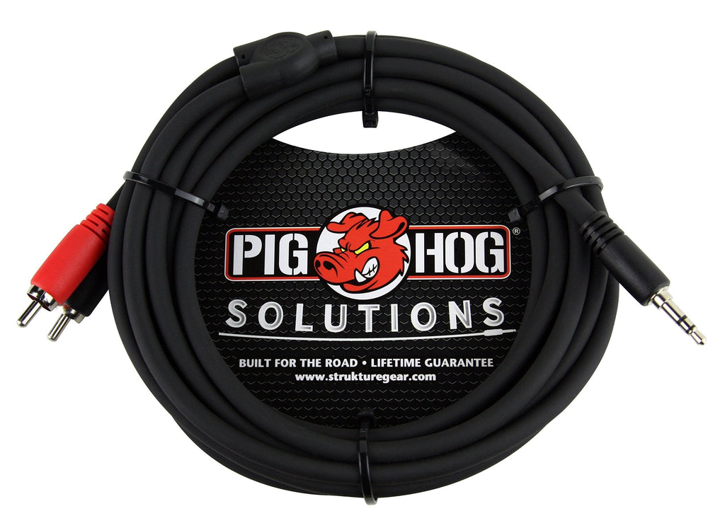[AUSTRALIA] - Pig Hog PB-S3R10 3.5 mm to Dual RCA (Male) Stereo Breakout Cable, 10 Feet 10 ft 