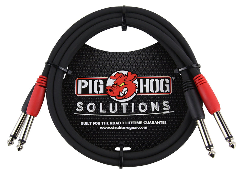 [AUSTRALIA] - Pig Hog PD-21403 Dual 1/4" Mono (Male) Cable, 3 Feet 3 ft 