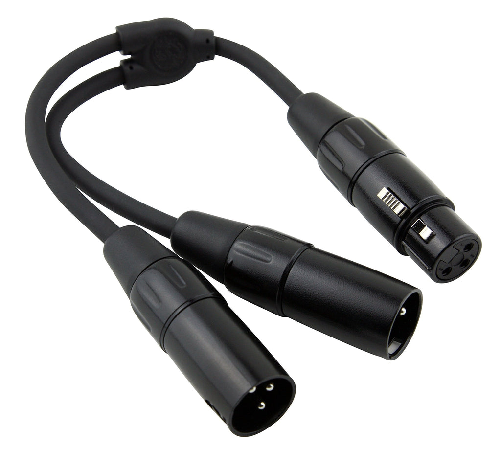 [AUSTRALIA] - Pig Hog PY-XF2XM XLR (Female) to Dual XLR (Male) Y-Cable, 6" 