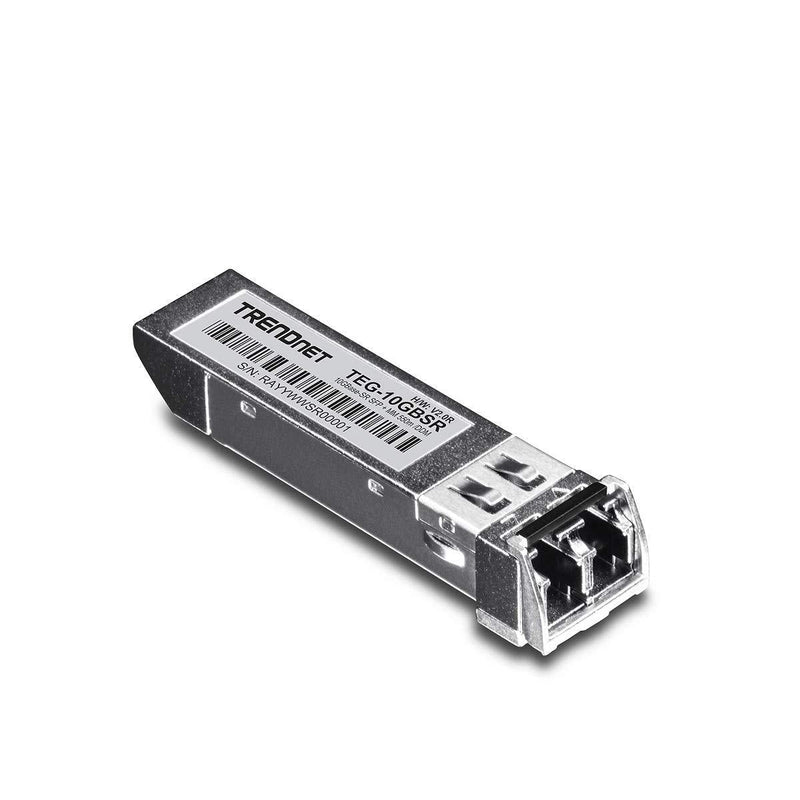 TRENDnet SFP to RJ45 10GBASE-SR SFP+ Multi Mode LC Module, TEG-10GBSR, Up to 550 m (1,804 Ft.), Hot Pluggable SFP+ Transceiver, 850nm Wavelength, Duplex LC Connector, DDM Support, Lifetime Protection 400 Meters