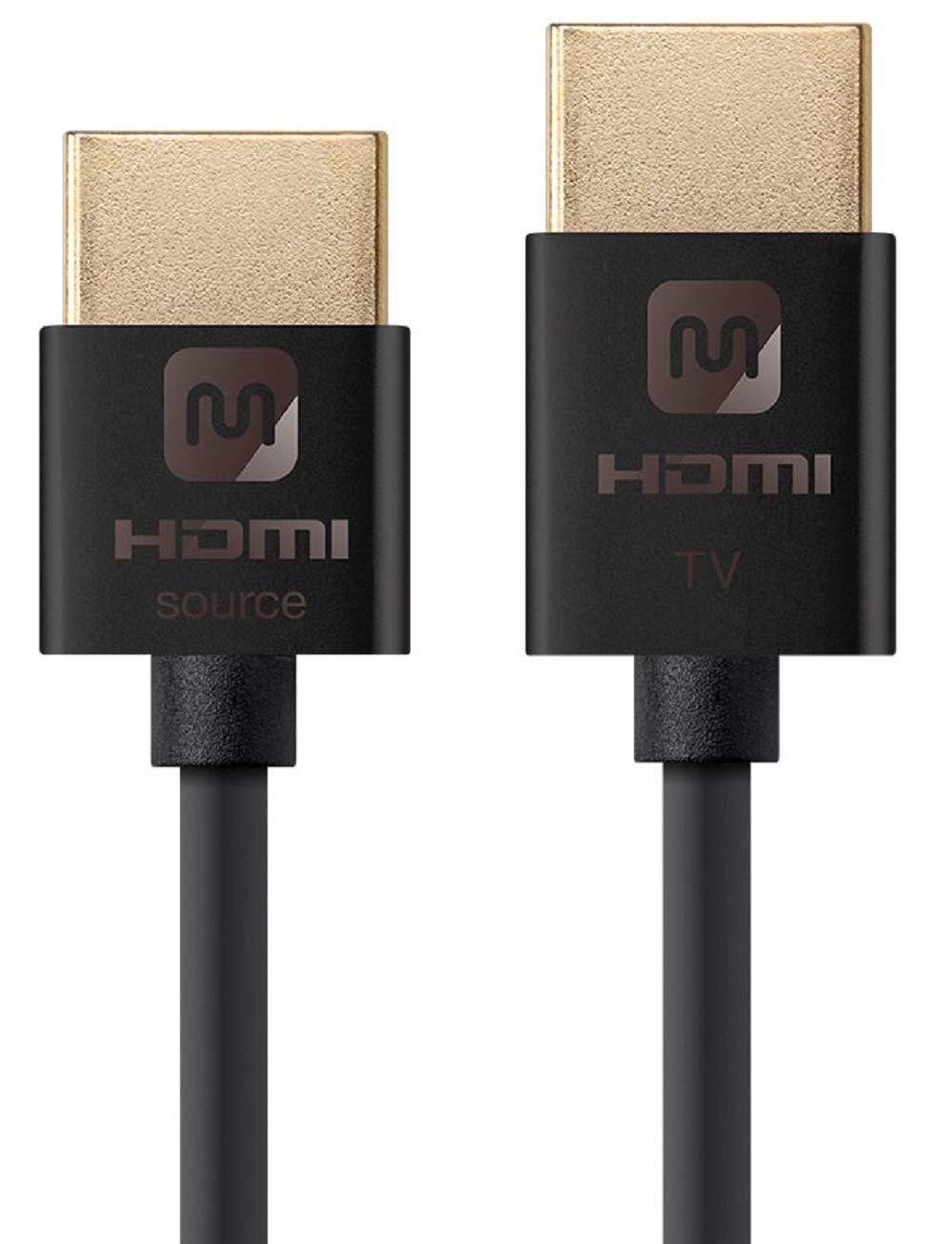 Monoprice 114196 HDMI High Speed Active Cable - 15 Feet - Black, 4K@60Hz, 18Gbps, HDR, 36AWG, YUV 4:4:4 - Ultra Slim Active Series 15ft