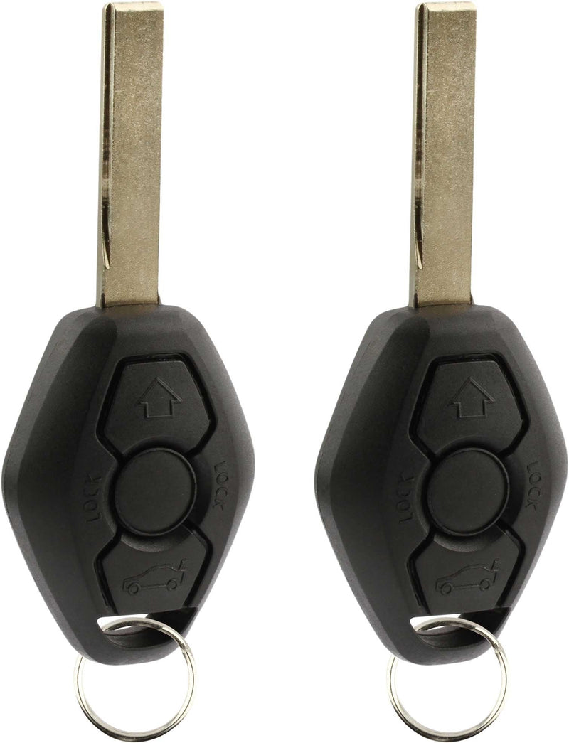 KeylessOption Keyless Entry Remote Control Car Key Fob Smooth Style Replacement for LX8 FZV (Pack of 2)