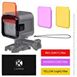 CamKix Diving Lens Filter Kit Compatible with GoPro Hero 5 and Hero 4 Session Camera - Enhances Colors for Various Underwater Video and Photography Conditions Fits GoPro HERO Session