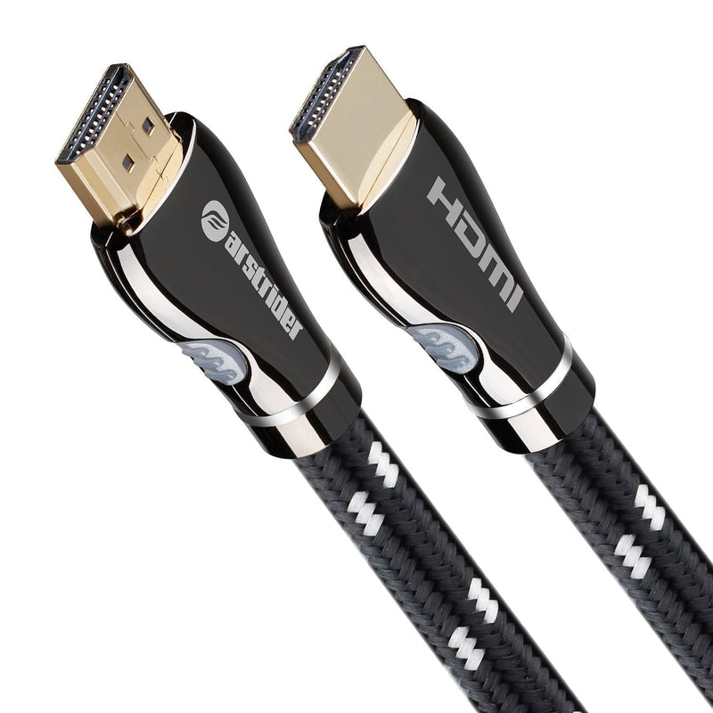 4K HDMI Cable/HDMI Cord 3ft - Ultra HD 4K Ready HDMI 2.0 (4K@60Hz 4:4:4) - High Speed 18Gbps - 28AWG Braided Cord-Ethernet / 3D / HDR/ARC/CEC/HDCP 2.2 / CL3 by Farstrider 3 Feet Gun black - Silver