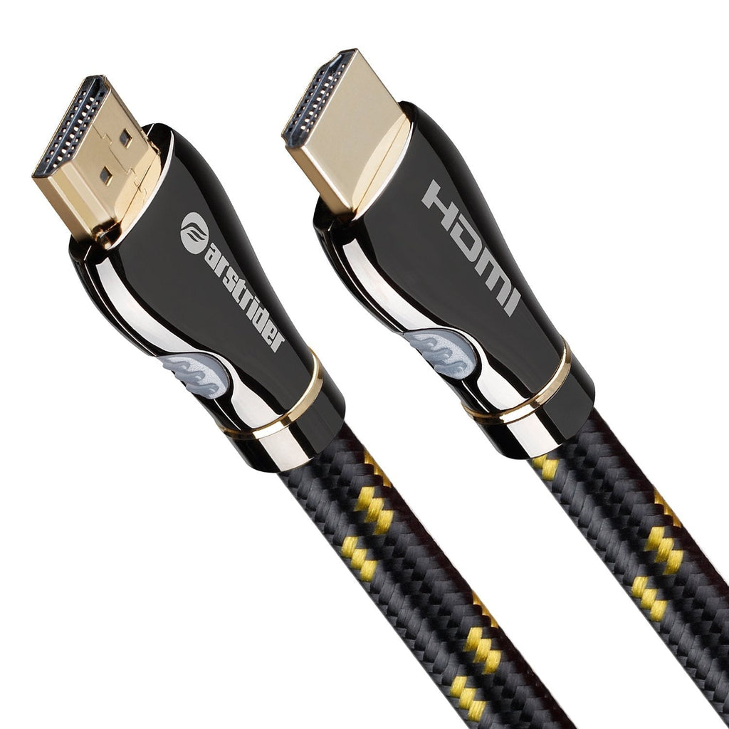4K HDMI Cable/HDMI Cord 25ft - Ultra HD 4K Ready HDMI 2.0 (4K@60Hz 4:4:4) - High Speed 18Gbps - 26AWG Braided Cord-Ethernet / 3D / ARC/CEC/HDCP 2.2 / CL3 by Farstrider 25 Feet Gun black - Gold