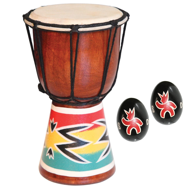 X8 Drums Djembe African Hand Drum, inch (Mini-SPK-BNDL1)