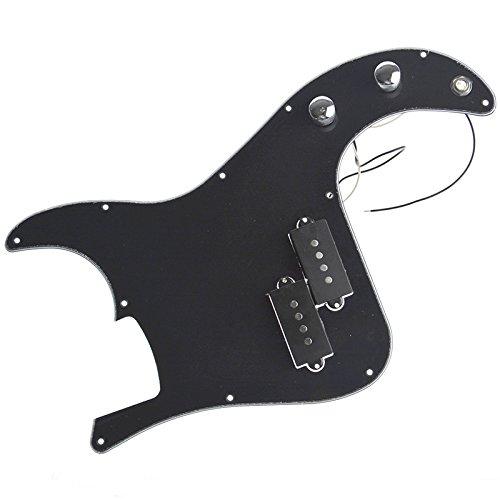 JIUWU Prewired Loaded Pickguard for Fender Precison P Bass Guitar Part Black