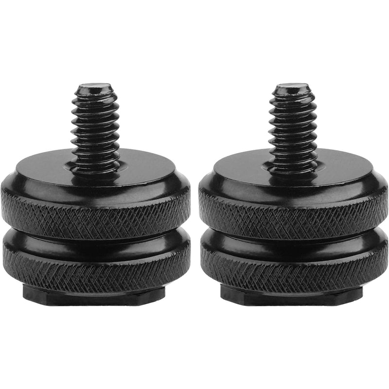 Camera Hot Shoe Mount to 1/4"-20 Tripod Screw Adapter Flash Shoe Mount for DSLR Camera Rig (Pack of 2) 2Pack Hot Shoe
