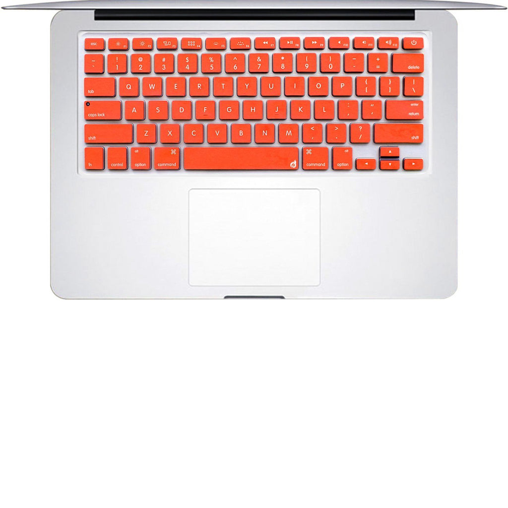 Silicone Keyboard Cover Ultra Thin Keyboard Skin for MacBook Air 13" MacBook Pro with or Without Retina Display 13" 15", Not fit for New MacBook Air 13 2019 2018 (1 PCS, Orange) 1 PCS