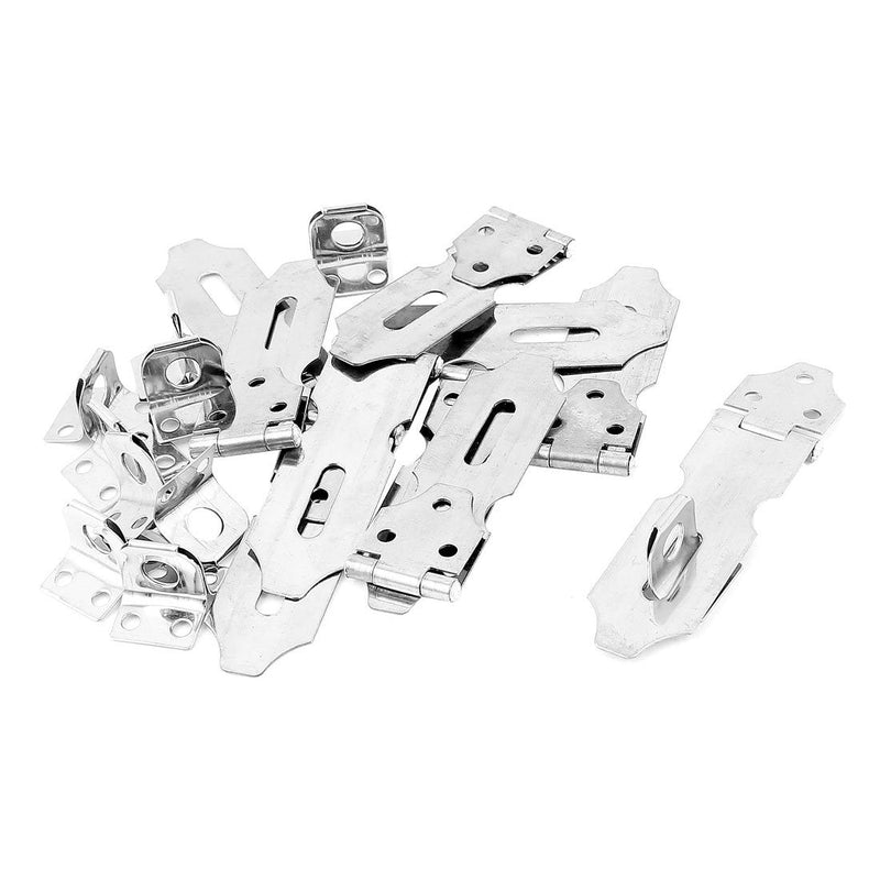 [AUSTRALIA] - uxcell Door Safety Lock 3.5 Inch Metal Padlock Hasp Staple Silver Tone 10pcs 