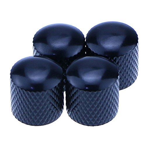 4pcs Black Metal Volume Tone Control Dome Knobs Guitar Bass Parts