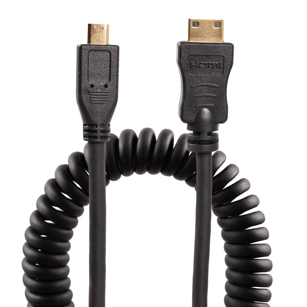 UCEC 11.81"/30cm Coiled Micro HDMI to Mini HDMI Cable for Atomos Ninja Star Tablets Cameras Micro to Mini