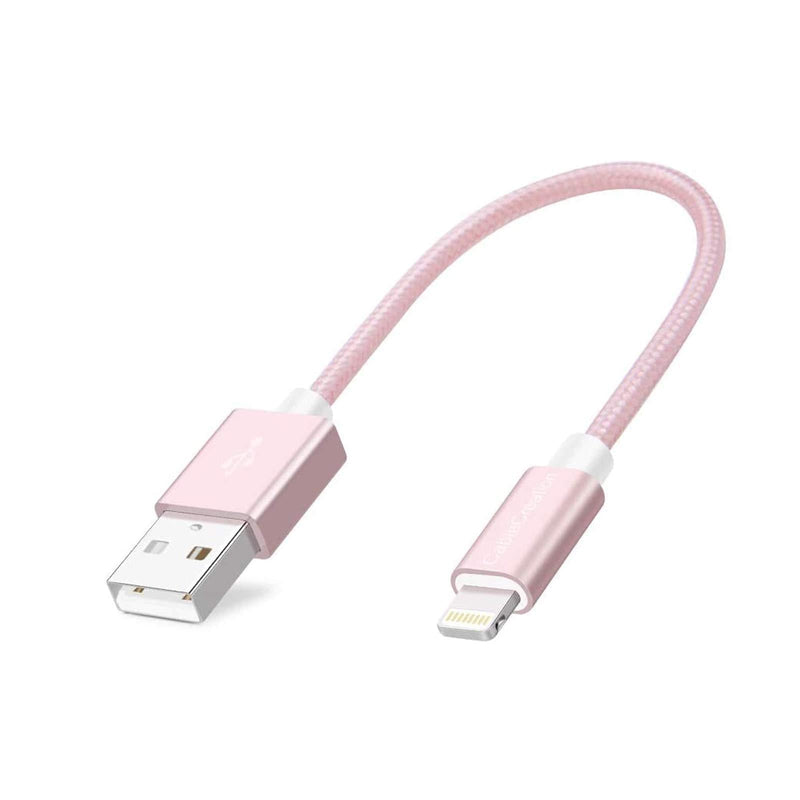 CableCreation 0.5FT Short iPhone Charger Cable, 6 Inch Lightning to USB Charging Data Sync Cord [MFi Certified], Compatible iPhone 12, 11, X, XS, 8, 8 Plus, 7, 6, 5, 5C, 5S, iPad, Rose Gold Rose Gold 0.5ft
