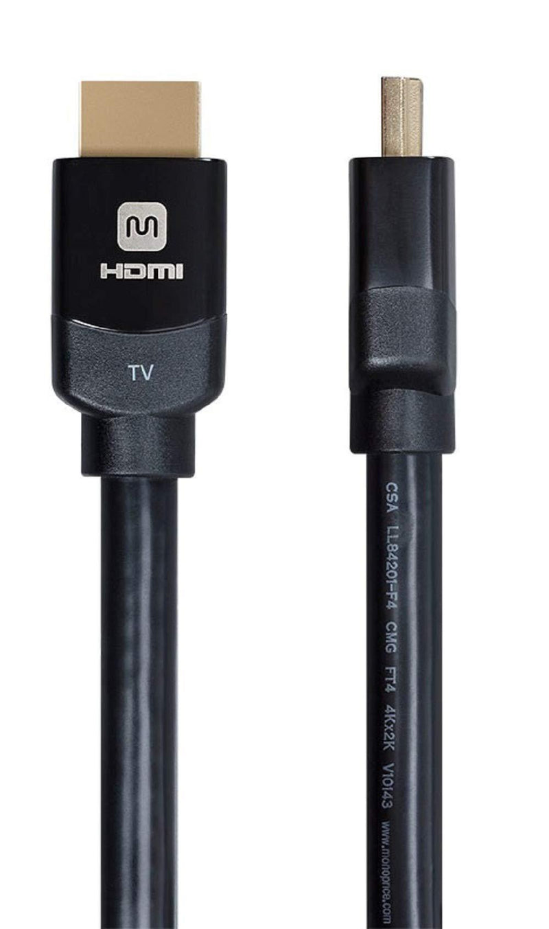 Monoprice High Speed HDMI Cable - 20 Feet - Black, Active, 4K @ 60Hz, HDR, 18Gbps, 30AWG, YUV 4:4:4, CL2 - DynamicView 20ft